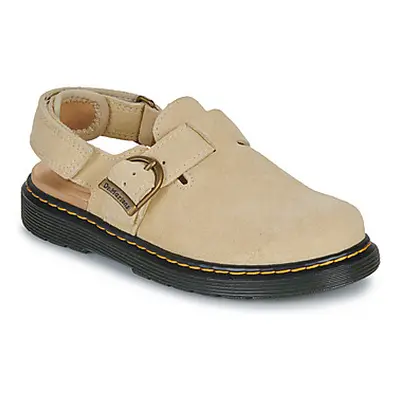 Dr. Martens Jorgie J Light Tan Bronx Suede girls's Children's Clogs (Shoes) in Beige