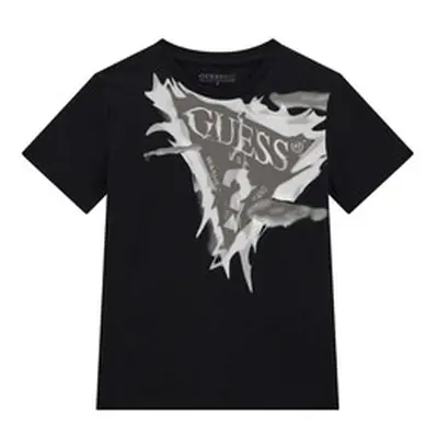 Guess T SHIRT boys's Children's T shirt in Black