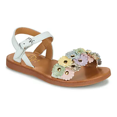 Pom d'Api PLAGETTE MULTI FLO girls's Children's Sandals in White