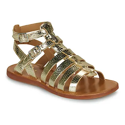 Pom d'Api PLAGETTE GLADIATOR girls's Children's Sandals in Gold