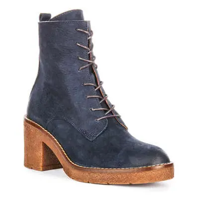 Justinreess England Justinreess Womens Lace Up Blue Leather Ankle Boots women's Boots in Blue