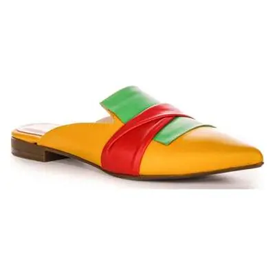 Justinreess England Justinreess Womens Strut Yellow Red Leather women's Sandals in Multicolour