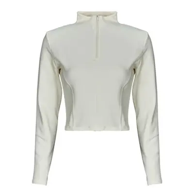 Converse HALF-ZIP MOCK NECK LONG SLEEVE TOP women's Blouse in White