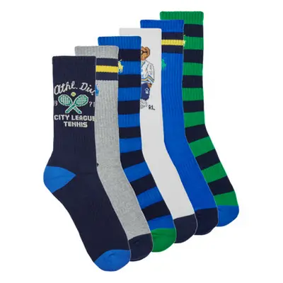 Polo Ralph Lauren PL THLTC CL6 CREW SOCK 6 PACK men's Sports socks in Multicolour