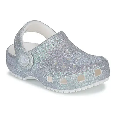 Crocs Classic Iridescent Glitter CgT girls's Children's Clogs (Shoes) in White