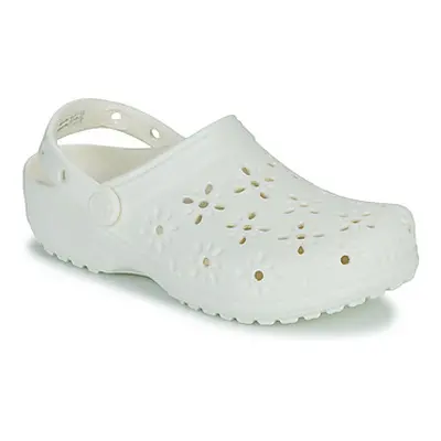 Crocs Classic Floral Cut Out Clog women's Clogs (Shoes) in White