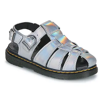 Dr. Martens Caarys J Silver Lazer Reflective Metallic girls's Children's Sandals in Silver