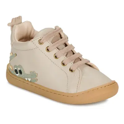 Easy Peasy MY DODU LACET CROCO boys's Children's Shoes (High-top Trainers) in Beige