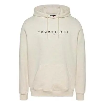 Tommy Jeans Linear Logo Hoodie Oat Marl Heather men's Sweatshirt in multicolour