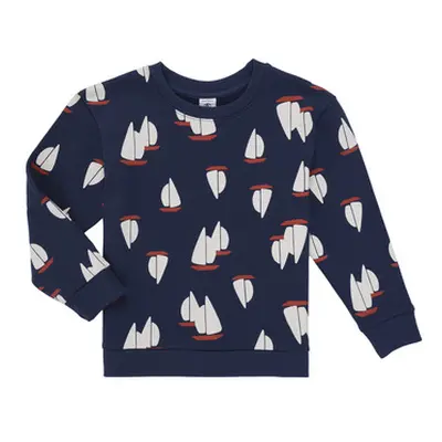 Petit Bateau BLASON girls's Children's Sweatshirt in Marine