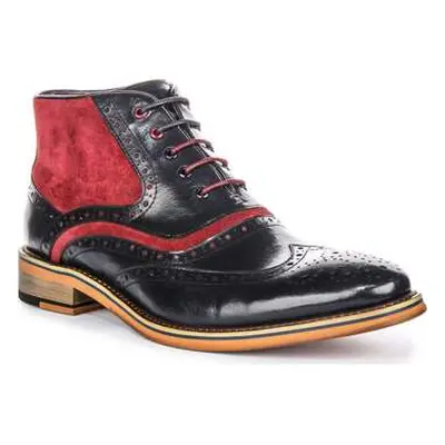 Justinreess England Hawkin Navy Bordo men's Boots in Blue