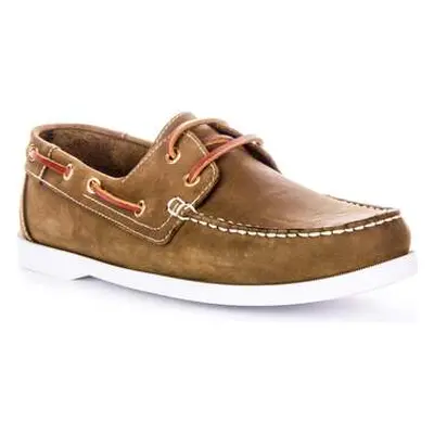 Justinreess England Mens Soft Leather Khaki Green Boat Shoes men's Slip-ons (Shoes) in Green