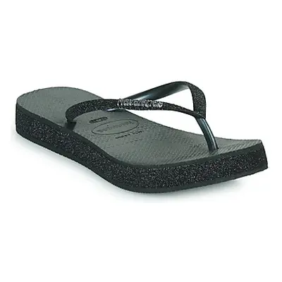 Havaianas SLIM FLATFORM SPARKLE women's Flip flops / Sandals (Shoes) in Black