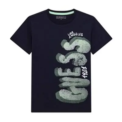 Guess T SHIRT boys's Children's T shirt in Marine