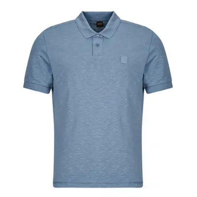 BOSS Pe linenlogo men's Polo shirt in Blue