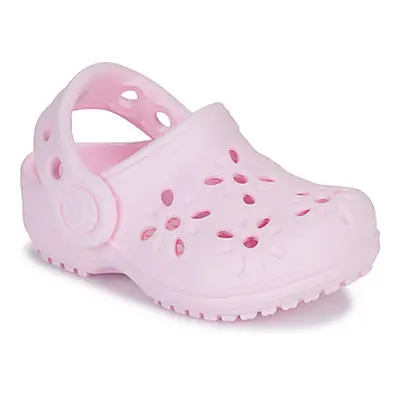 Crocs Classic Floral Cut Out Clog T girls's Children's Clogs (Shoes) in Pink