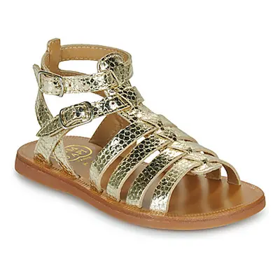 Pom d'Api PLAGETTE GLADIATOR girls's Children's Sandals in Gold