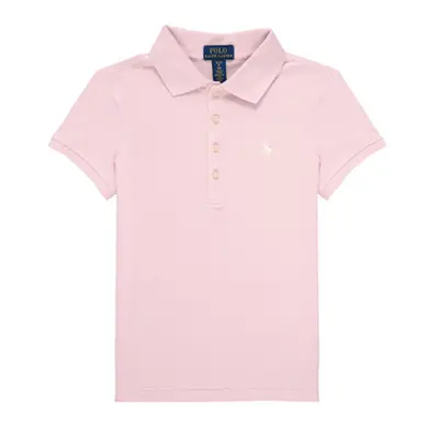 Polo Ralph Lauren SS POLO SHIR-TOPS-KNIT girls's Children's polo shirt in Pink