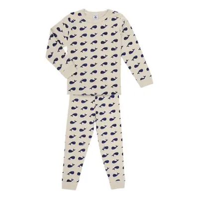 Petit Bateau BORDEAUX boys's Sleepsuits in Beige