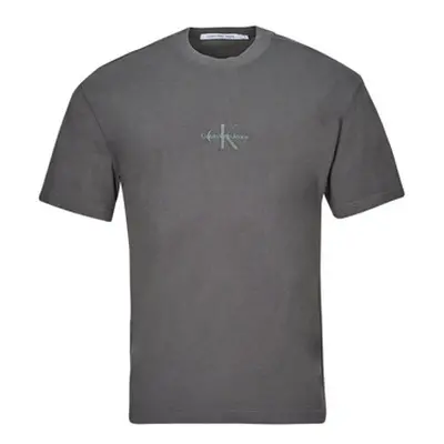 Calvin Klein Jeans WASHED MONOLOGO TEE men's T shirt in Grey