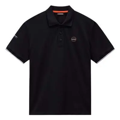 Napapijri E Badge Polo Shirt Black men's in Black