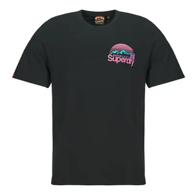 Superdry CORE LOGO GREAT OUTDOORS CHEST men's T shirt in Black