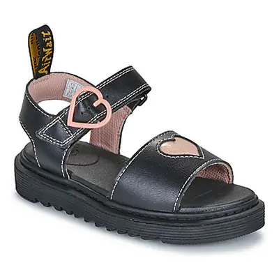 Dr. Martens Marlowe Hearts J Black+Powder Pink girls's Children's Sandals in Black