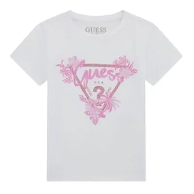 Guess T SHIRT girls's Children's T shirt in White