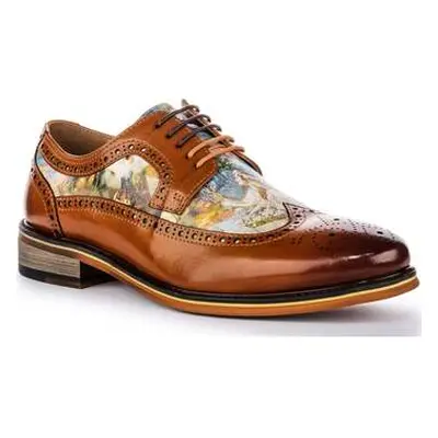 Justinreess England Mens Vintage Art Brown Leather Brogues Shoes men's Slip-ons (Shoes) in Brown