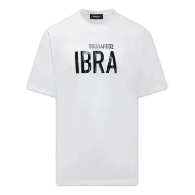 Dsquared Men's White Ibra Graphic Print T-Shirt men's in White