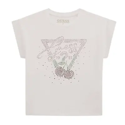 Guess MIDI T SHIRT girls's Children's T shirt in White