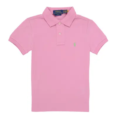 Polo Ralph Lauren SLIM POLO-TOPS-KNIT girls's Children's polo shirt in Pink