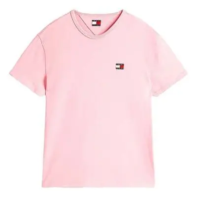 Tommy Jeans Reg Logo Badge T-Shirt Pink men's in Pink