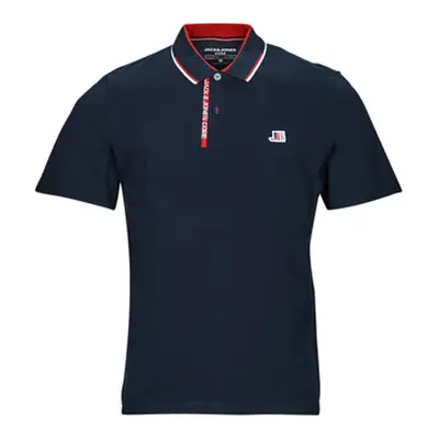 Jack & Jones JCOLOGAN POLO SS men's Polo shirt in Marine