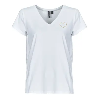 Pieces PCNEW BILLY TEE EMB women's T shirt in White