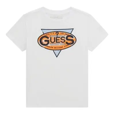 Guess T SHIRT boys's Children's T shirt in White