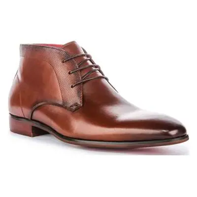 Justinreess England Justinreess Mens Smart Brown Leather Lace up Chukka Boots men's Boots in Bro