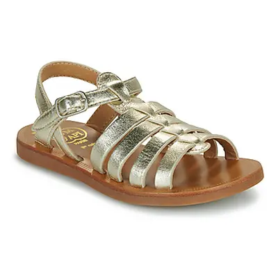 Pom d'Api PLAGETTE STRAP girls's Children's Sandals in Gold