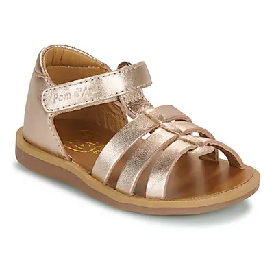 Pom d'Api POPPY STRAP girls's Children's Sandals in Gold