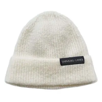 Shinjuku Lanes Origin Ribbed Beanie - Ivory women's Beanie in White