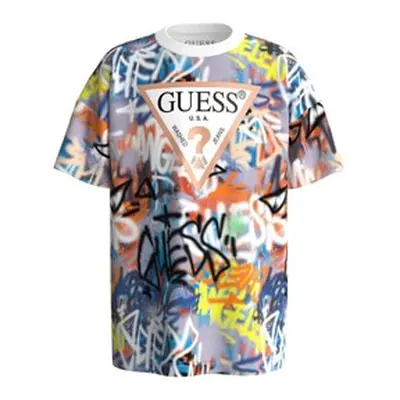 Guess SS T SHIRT boys's Children's T shirt in Multicolour