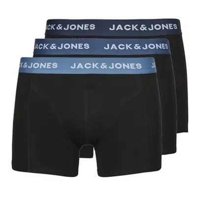 Jack & Jones JACSOLID TRUNKS 3 PACK OP men's Boxer shorts in Black