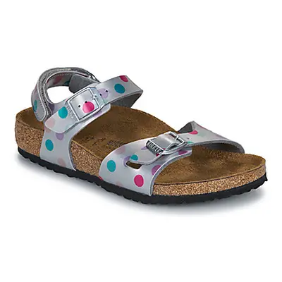 BIRKENSTOCK Rio AS Kids BF Elec. Metallic SilverDots girls's Children's Sandals in Silver