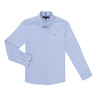 Tommy Hilfiger BOYS STRETCH OXFORD SHIRT L/S boys's Children's Long sleeved Shirt in Blue