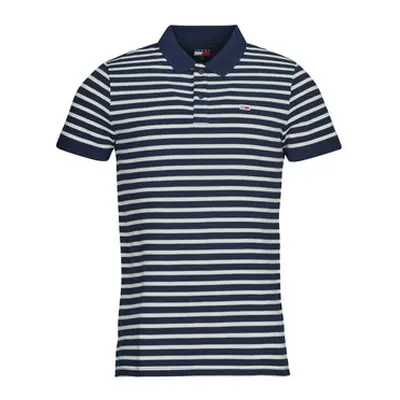 Tommy Jeans TJM SLIM PLACKET POLO EXT men's Polo shirt in Marine