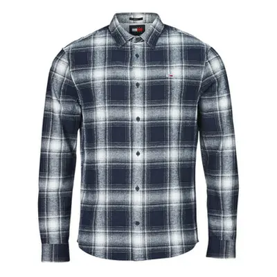 Tommy Jeans TJM REG CHECK FLANNEL SHIRT EXT men's Long sleeved Shirt in Marine