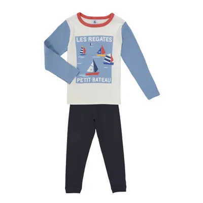 Petit Bateau BRIDGE boys's Sleepsuits in Blue