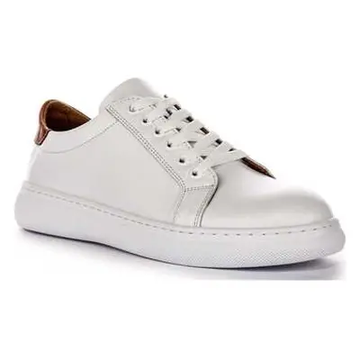 Justinreess England Womens Soft Leather Lace up Casual Shoes women's Trainers in White