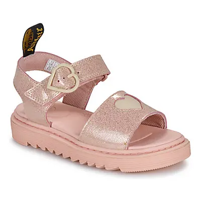 Dr. Martens Marlowe Hearts J Powder Pink+Cloud Cream girls's Children's Sandals in Pink