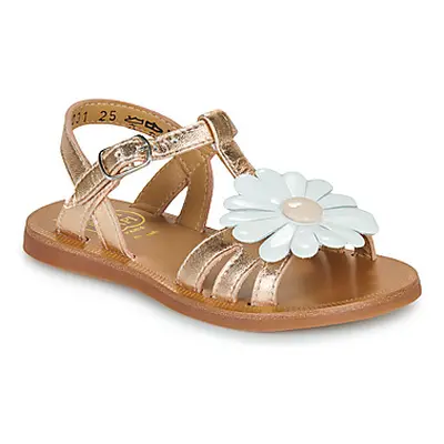 Pom d'Api PLAGETTE BIG FLO girls's Children's Sandals in Gold